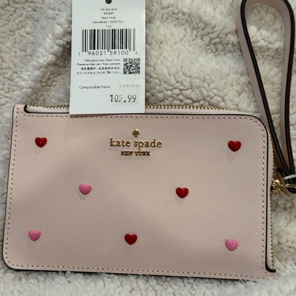 Kate Spade New York Heart Studded L-Zip Wristlet